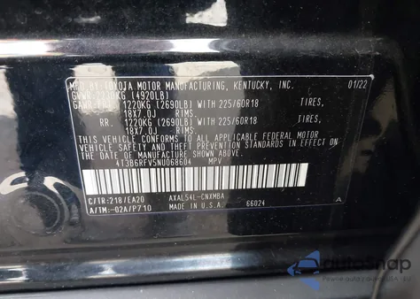 2022 Toyota Rav4 Hybrid Xle Premium из США, поврежденный, VIN 4T3B6RFV5NU068604